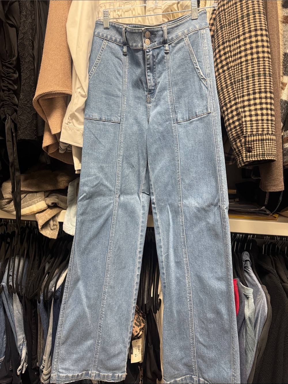Light Wash High-Rise Wide Leg Jeans